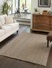 Aizza Trends Indian Handmade Braided Gray Natural Jute Area Rug- Jute Rug- Dining Room- Living Room
