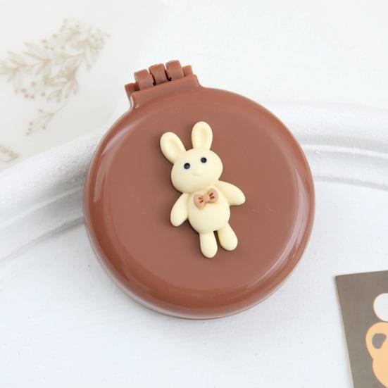 Складная щетка для волос с зеркалом, мягкая щетина, массаж кожи головы, мультяшный бантик, кролик, портативная расческа для распутывания волос, парикмахерские инструменты