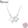 BAMOER 2024 Новое Ожерелье-подвеска из цельного стерлингового серебра 925 пробы в виде соединенных звезды/сердца/кошки для женщин, подарок на День святого Валентина, изысканные украшения