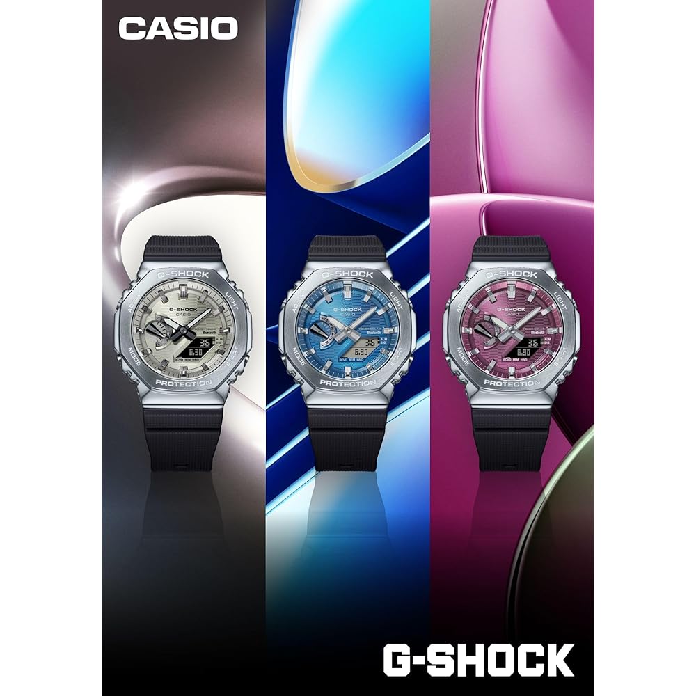 Casio G-Shock GBM-2100A-4BJF Men's Bluetooth Tough Solar Watch Metal Covered Burgundy