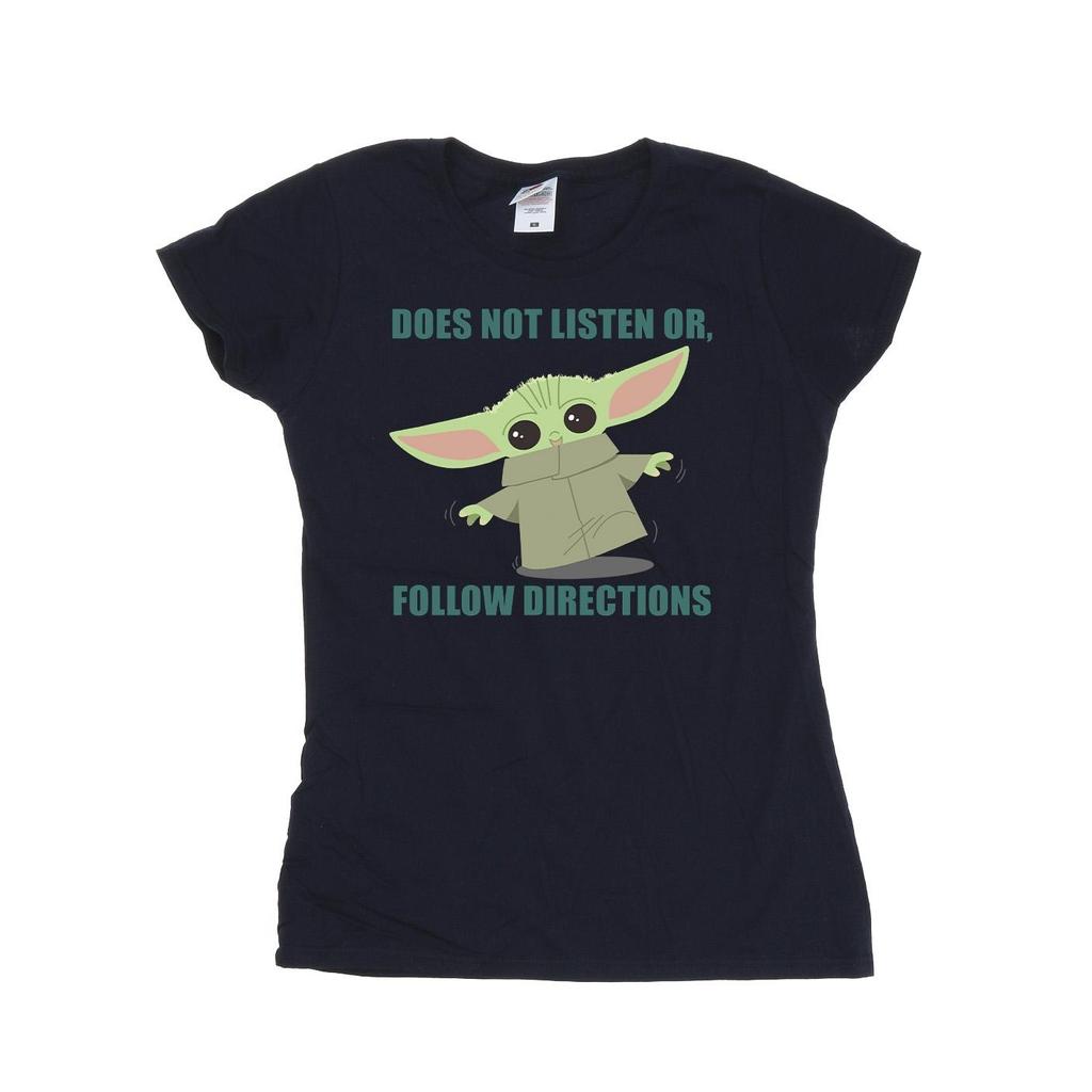 Star Wars Womens/Ladies The Mandalorian Grogu Does Not Listen Cotton T-Shirt