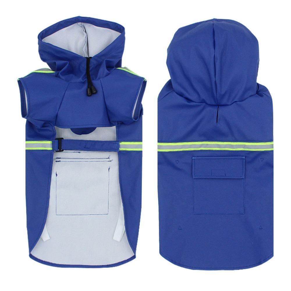 High-Visibility Rain Coat Adjustable Dog Rain Poncho Easily Wearable Pet Rain Jacket Outdoor