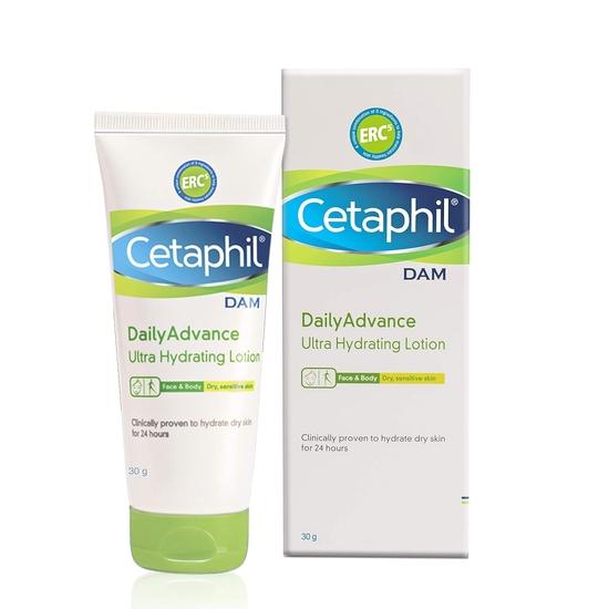 Cetaphil Dam Daily Advance Ultra Hydrating Lotion, 30g and Cetaphil Cleansing And Moisturising Syndet Bar, 75g