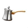 Modern Turkish Coffee Pot Made of Stainless Steel with A Thick, Heat-resistant Handle.