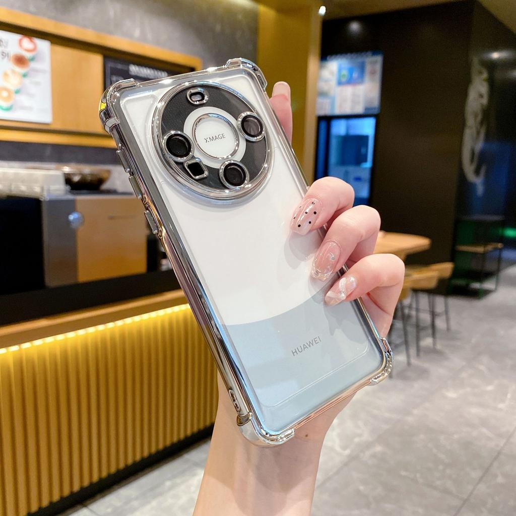 Противоударный чехол-кейс с гальваническим покрытием и защитой углов для Huawei MATE60PRO, для MATE50, с защитной пленкой для камеры