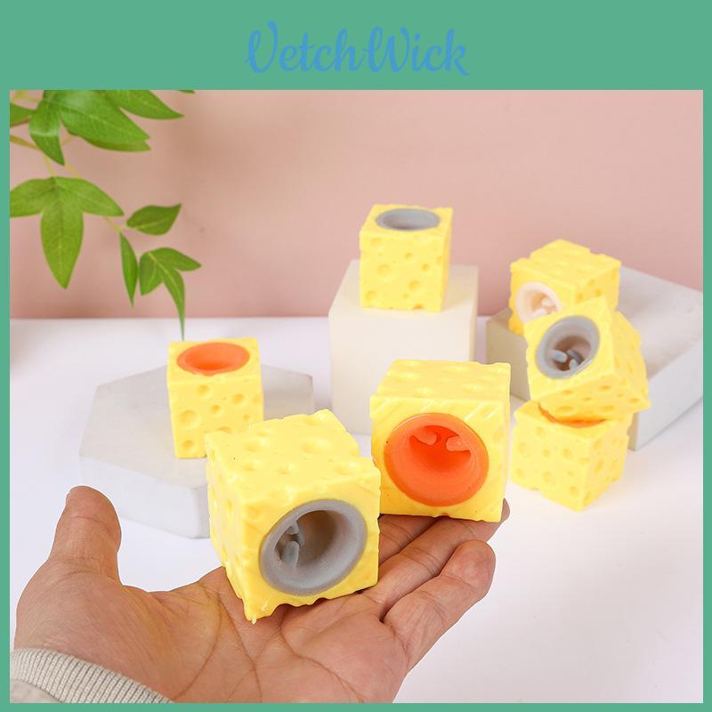 Cheese Mouse Decompression Toy Tpr Soft Material For Anxiety And Focus