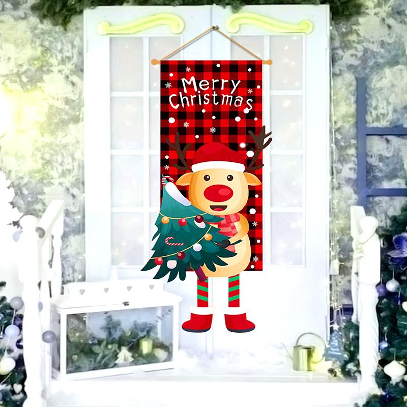 1 шт. милый Санта-Клаус, снеговик, лось, подвесной флаг, веселое Рождество, мультфильм, длинные ноги, кукла, домашний декор