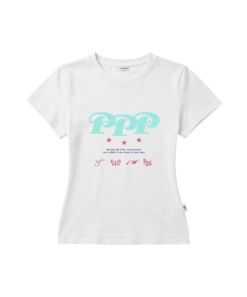 PAGESIISII Ppp Logo Collage Print Slim Fit Short Sleeve T-Shirt [2 Colors]