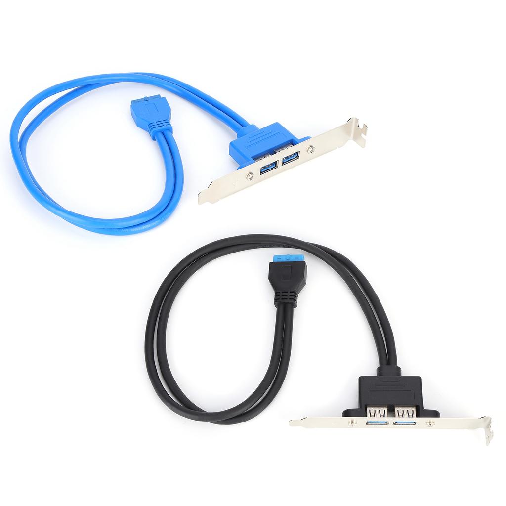 Двойной USB-кабель с перегородкой, материнская плата, 19-контактный порт, гнездовой удлинитель, кронштейн задней панели