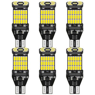Светодиодные лампы высокой мощности T15 W16W 921 - 6 шт. 45SMD 4014 1200LM белые фонари заднего хода для автомобилей и мотоциклов