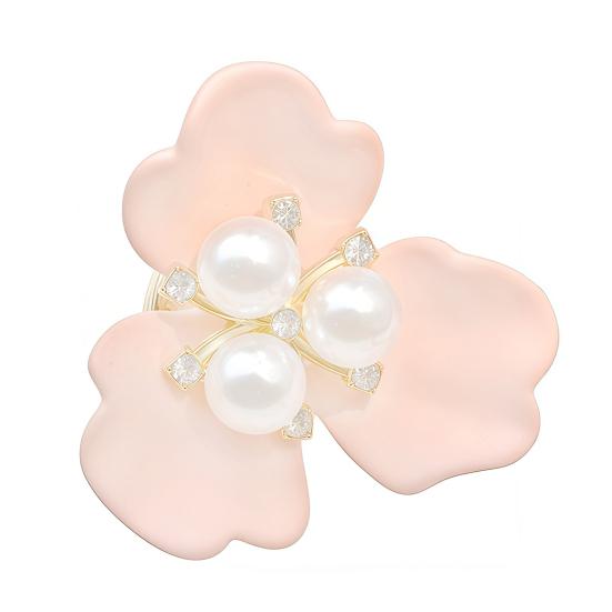 Cufflink Rhinestones Imitation Pearls Pistil Flower Shape Button Covers Clip-On Installation Sparkling Decorative
