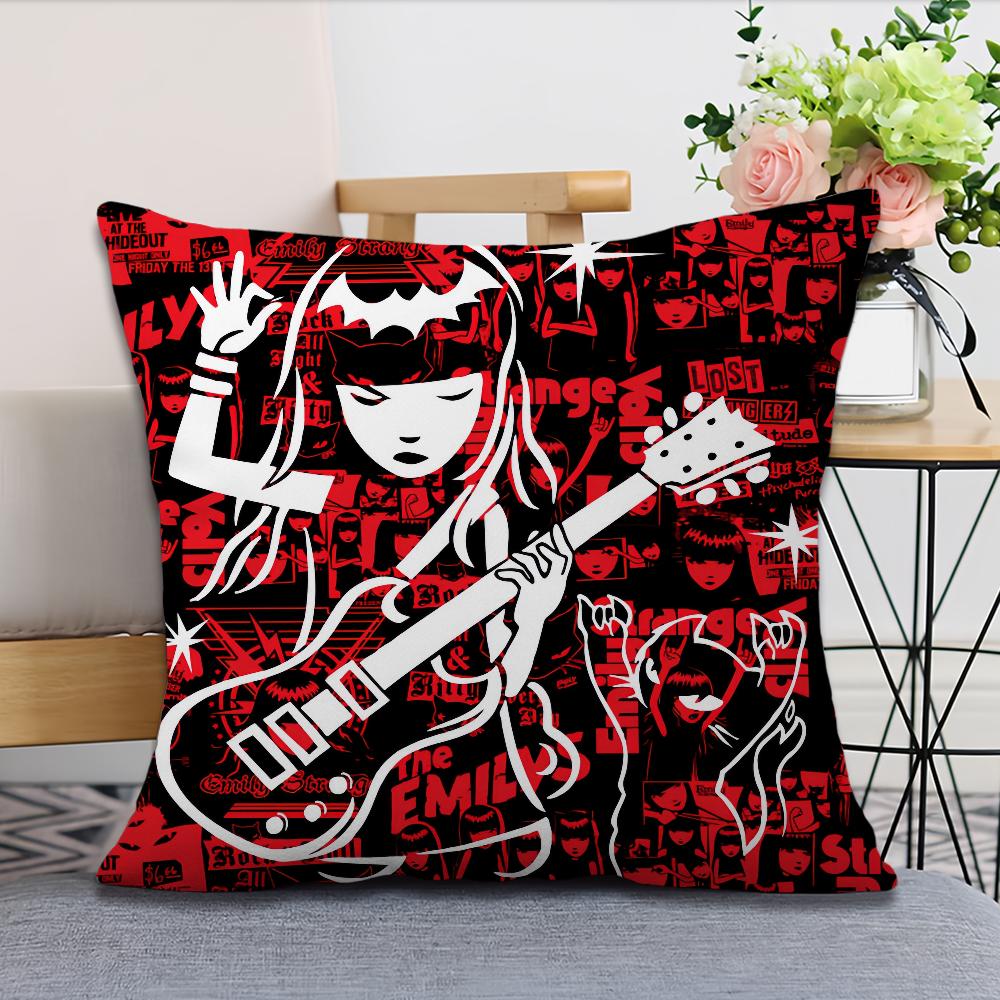 Soft Comfortable Pillow Case Cartoon for Sofa Living E-Emily Room The Home Strange Office Decor Cool Protective Covers