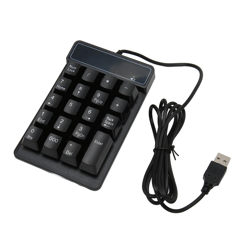 Проводная цифровая клавиатура черная USB-подключение 19 U-образных клавиш Plug and Play Компактная цифровая клавиатура для ноутбука ПК настольного компьютера