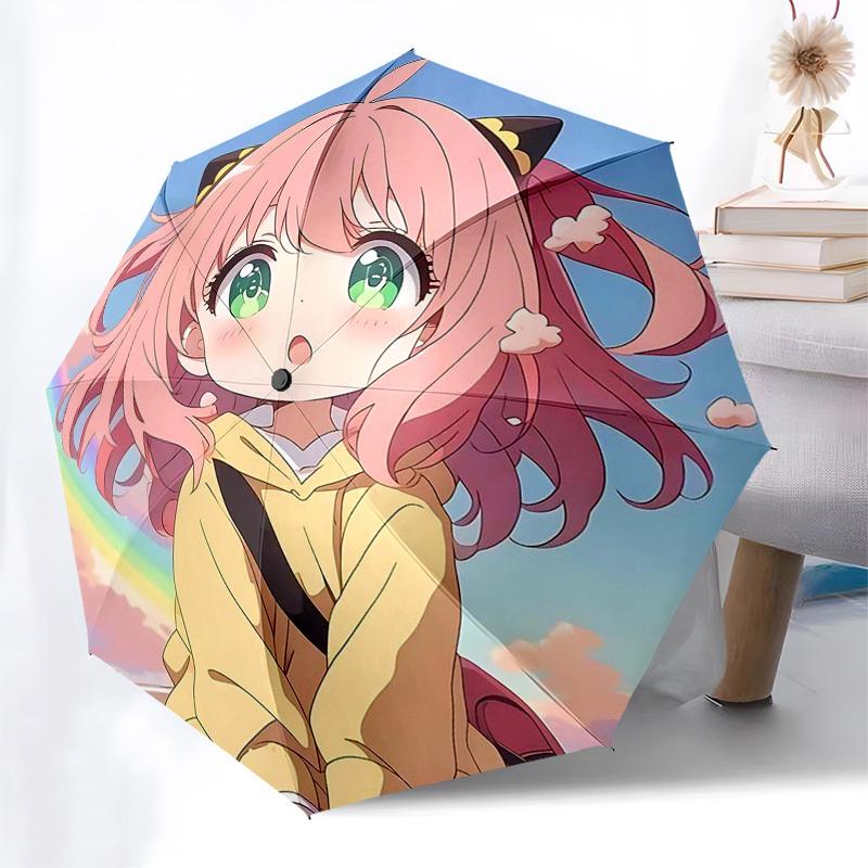 1pc bow Umbrella with Cat Ear Headband, Automatic Opening, Foldable Design, Outdoor Use, Festival Gift for Fans, Travel, Daily Use.I047