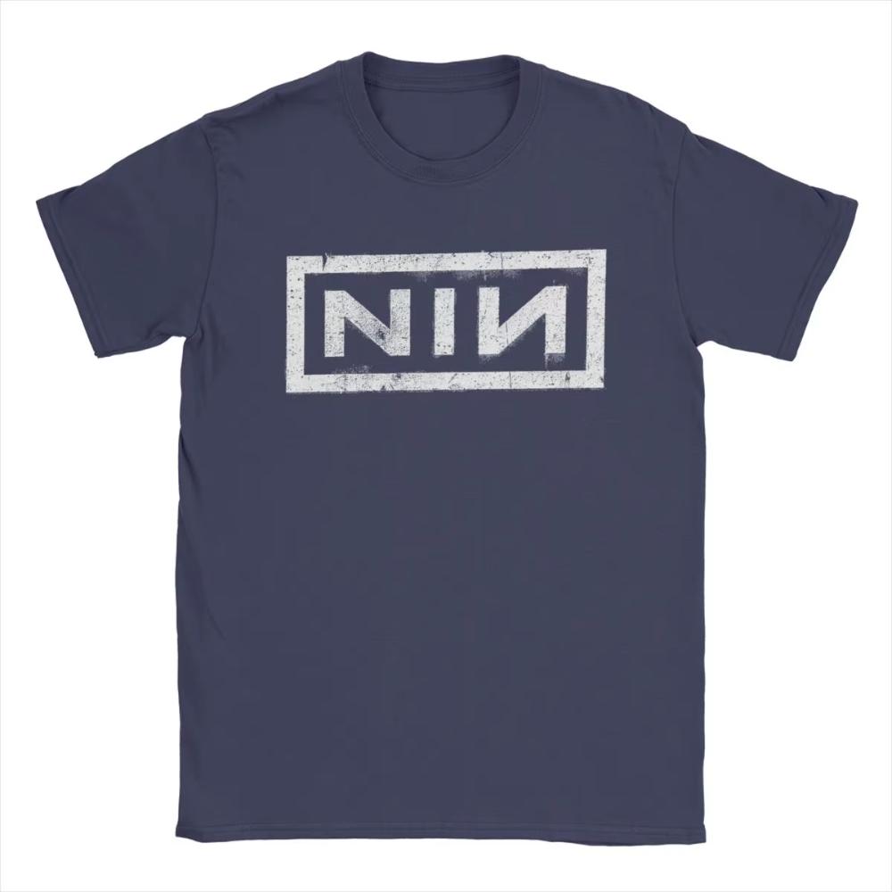 NIN Retro Logo Nine Inch Nails T-Shirt Men's Women Fashion Cotton Tee Shirt Round Neck Short Sleeve T Shirts Gift Idea Clothes