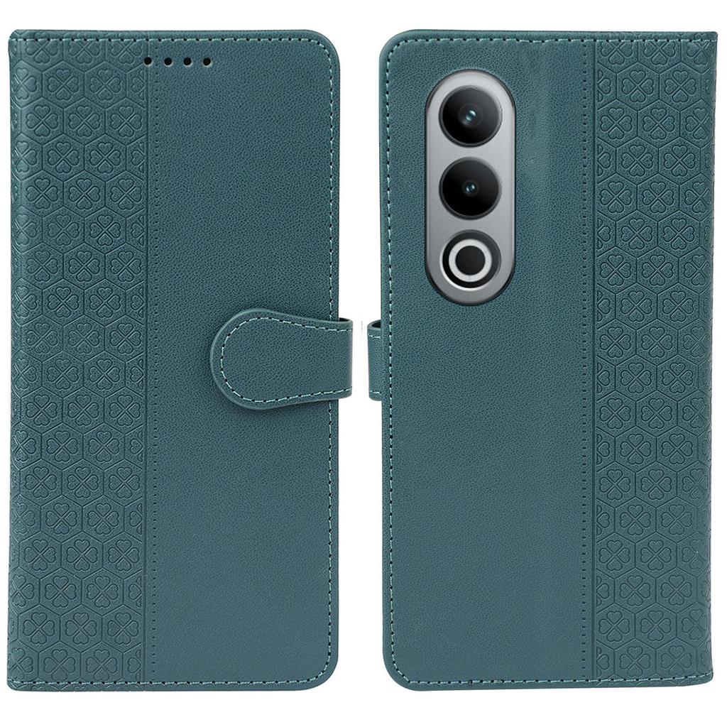 For OnePlus 12R 5G/Ace 3 5G Case Magnetic Clasp Four Leaf Clover Leather Phone Cover