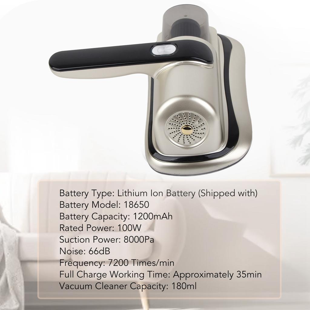 Mattress Vacuum Cleaner Anti Allergen Bed Mite Remover Vacuum Cleaner 8000pa Suction Cordless Handheld UV Mattress Vacuum for Dust