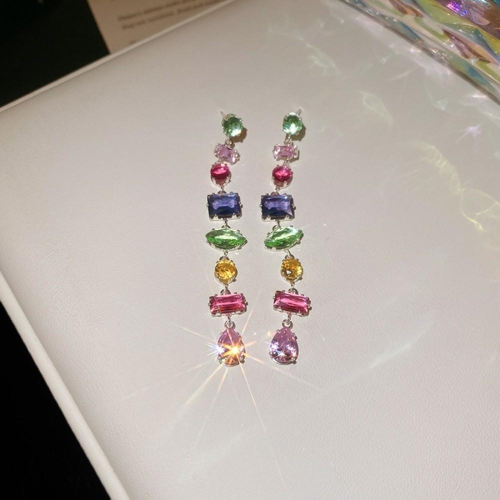 Adjustable Crystal Candy Necklace Irregular Zircon Bracelet Earrings Jewelry Women
