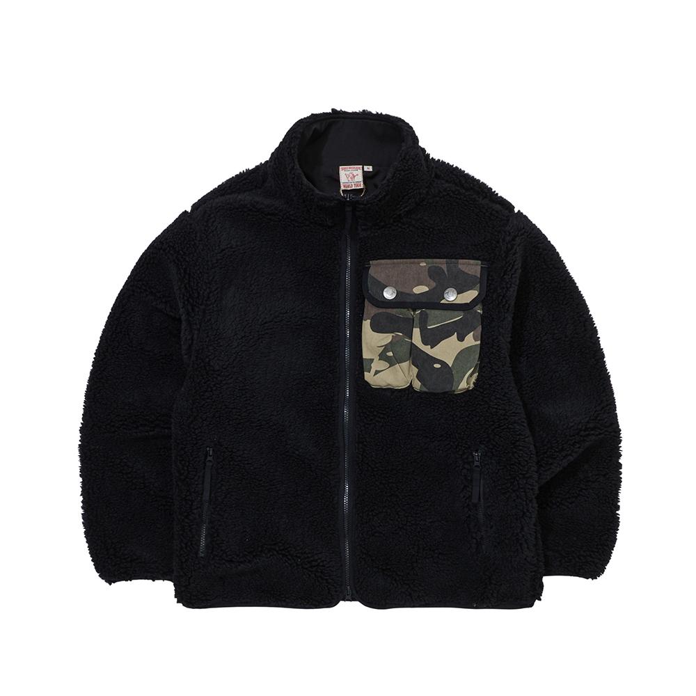 Толстовка с камуфляжным блоком и флисом Boa Truereligion_Черная