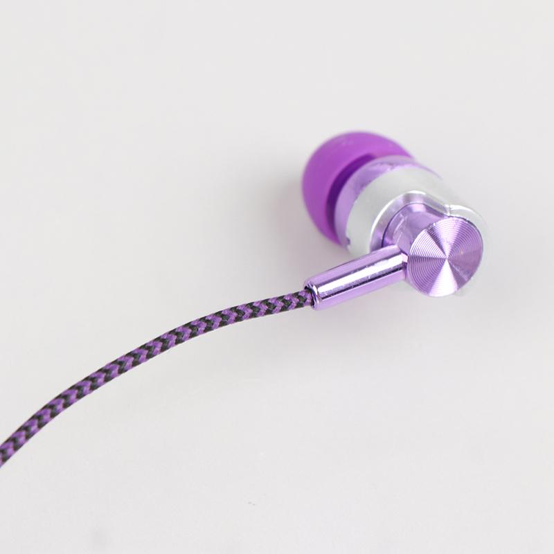 1 шт. стерео наушники проводной нейлоновый кабель гарнитура с микрофоном