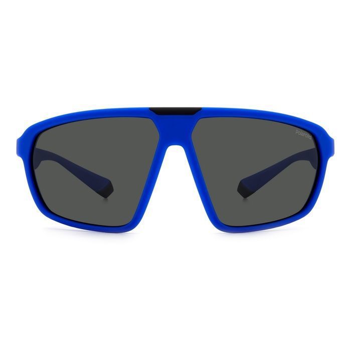 Lunettes de soleil - Polaroid - 2142/S - Rectangulaire - Bleu Noir Mat - Verres Gris Polarisés