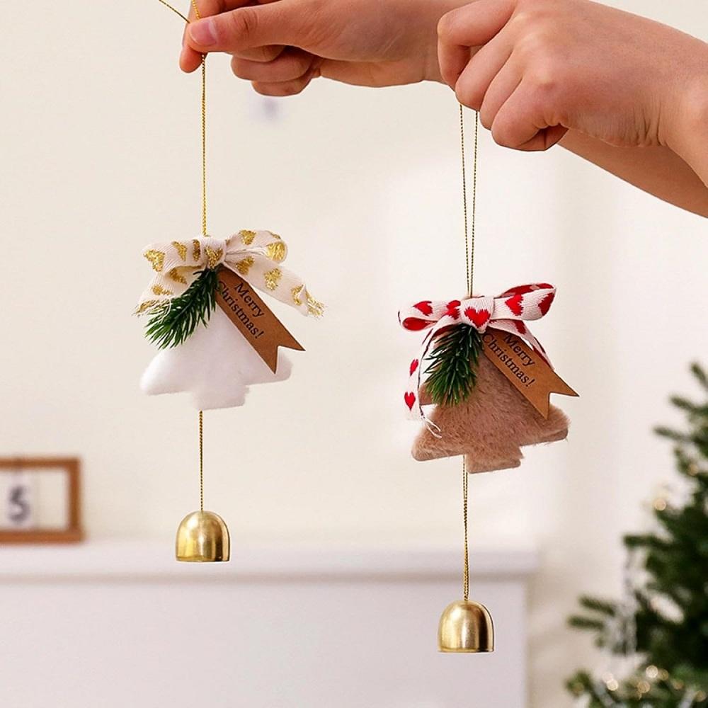 2PCS Bells Christmas Tree Decorations Indoor Outdoor, Plush Pendant Hanging Christmas Ornaments  Gifts for Party Home Decor