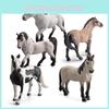 Набор моделей сельскохозяйственных животных Camargue из ПВХ с реалистичными лошадьми для коллекционеров и любителей