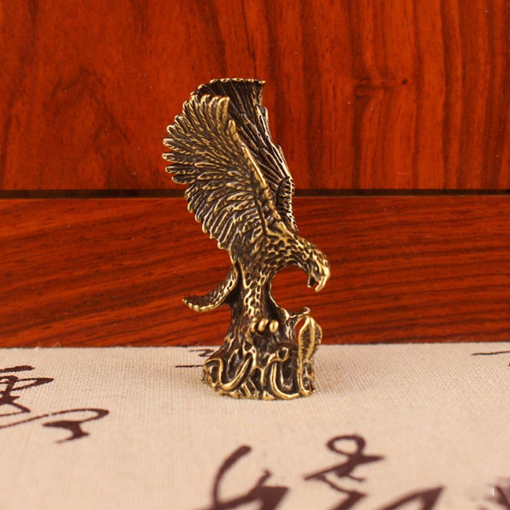 Animal Eagle Statue Solid Brass Eagle Ornaments Realistic Simulation Eagle Wings Ornaments  Bedroom