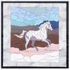 SILKUEEN Women's White Horse Large Square Silk Scarf