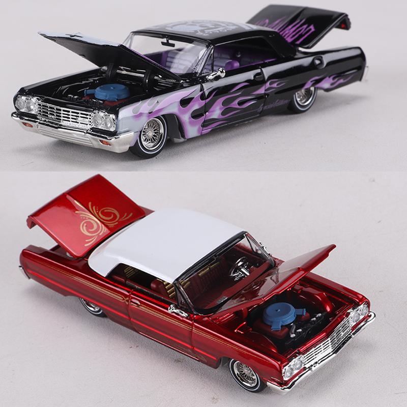 FineWorks 1:64 Chevrolet Impala Издание в твердом переплете Открывающиеся полностью двери Металлическая модель автомобиля