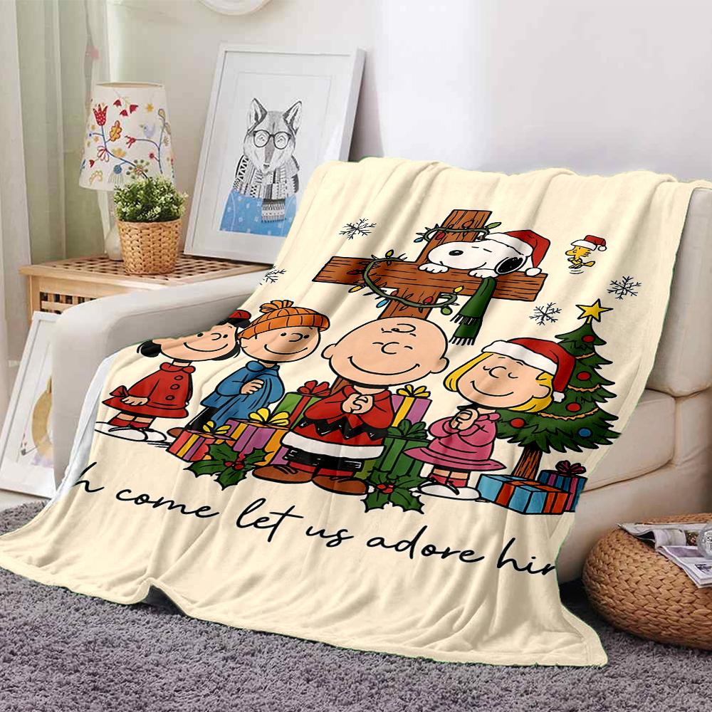 Snoopy'S Christmas Celebration Blanket Soft Throw Blanket For Home Bedroom Bed Sofa Travel Office Solid Christmas Blanket