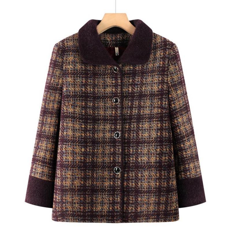 Пальто для бабушки среднего возраста на осень и зиму, флисовое, утолщенное, из норки, наряд для мамы, теплая кофта для пожилой женщины, свободный женский