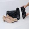 Jisyu Elso Chunky Heel Ribbon Pumps 4cm