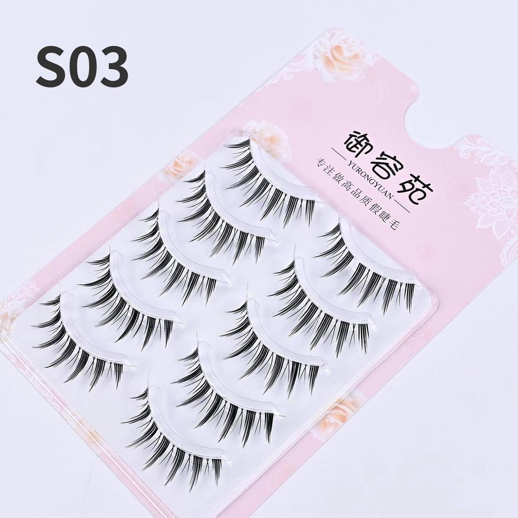 5pairs Natural False Eyelashes Thin Band Short HandMade Lighte Soft Eyelash Cosplay Korean Fashion Wispy Extension Makeup Tools
