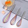 8/10/12 Inches Colorful Egg Whisk Stainless Steel Handle Silicone Balloon Whisk Cream Mixer Mixing Whisking Balloon Coil Style Egg Tools