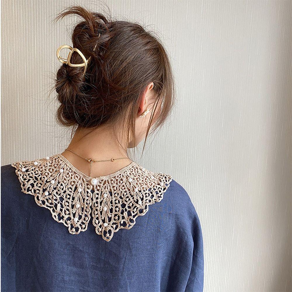 Adjust Clothes Neck Ruff Mini Cape Lapel Half Shirt Lace Fabric Neckline Detachable Fake Collar