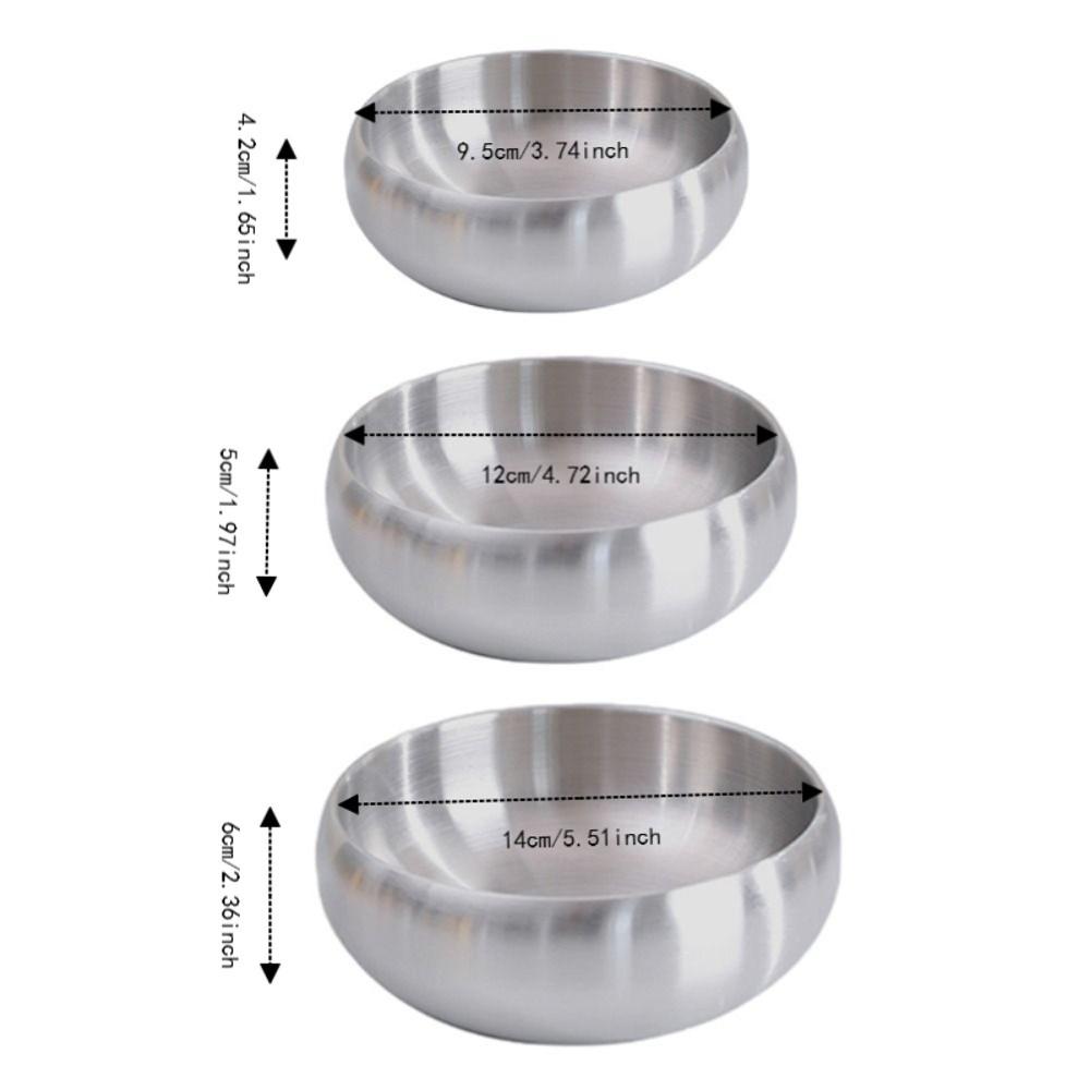 Double-Layer Korean Stainless Steel Rice Bowl Heat Insulated Kimchi Bowl Soup Bowls Children