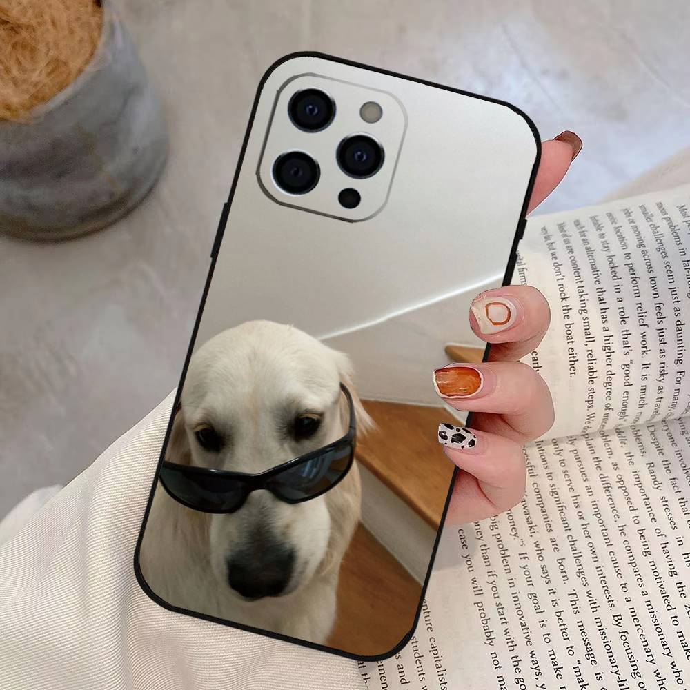 Funny Cute Dog Phone Case For iPhone 17,16,15,14,13,12,11 Plus,Pro Max,XS,Soft Silicone Black Cover
