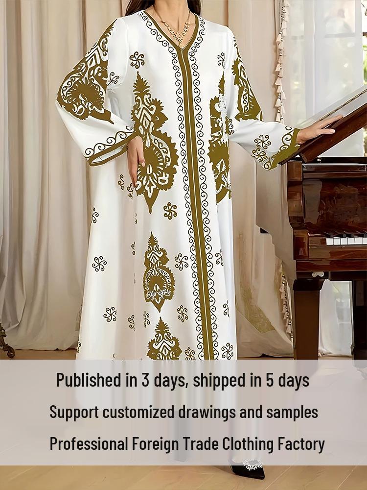 Middle East & Saudi Arabian Long Robe: Dubai, Turkey, Indonesia Tourism Hot Stamping