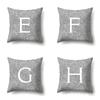 Полиэстеровая наволочка Автомобильная декорация Дом 26 английских букв Серая в горошек Принт Диванная наволочка для подушки