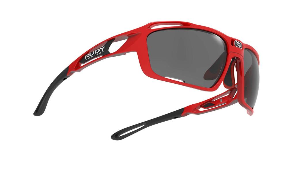 Rudy Project SINTRYX Sports Sunglasses for Road and Fire Red Gloss Frame with Smoke Black Lenses and Clear Bikes, Cycling, Marathons, Jogging,