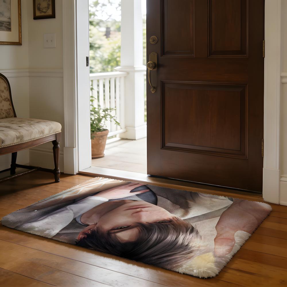 Floor Mat Soft Flannel Rug Non-Slip Absorbent Mat for Bathroom Bedroom Home Decor Z-Zayne Deepspace Love