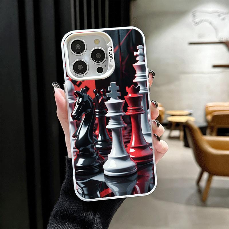Конкурентная шахматная игра Мягкий чехол для телефона для iPhone 15 16 17 Pro Max 17Air 16E 14 Plus 13 12 Mini Ударопрочный чехол Задняя панель