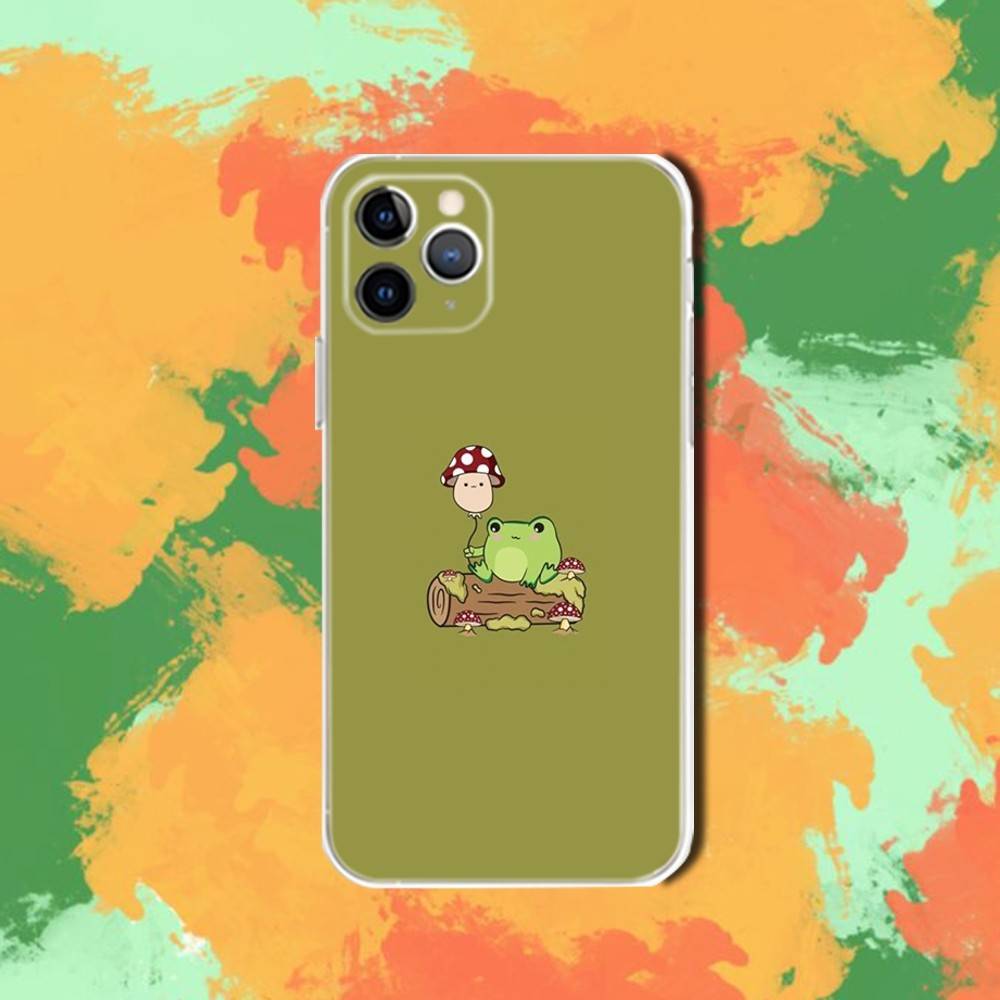 Мультяшный чехол-лягушка для iPhone 17,16,15,14,13,12,11,Pro,Max,Plus,Air,X,XS,XR,SE,Mini Прозрачный Силиконовый Мягкий