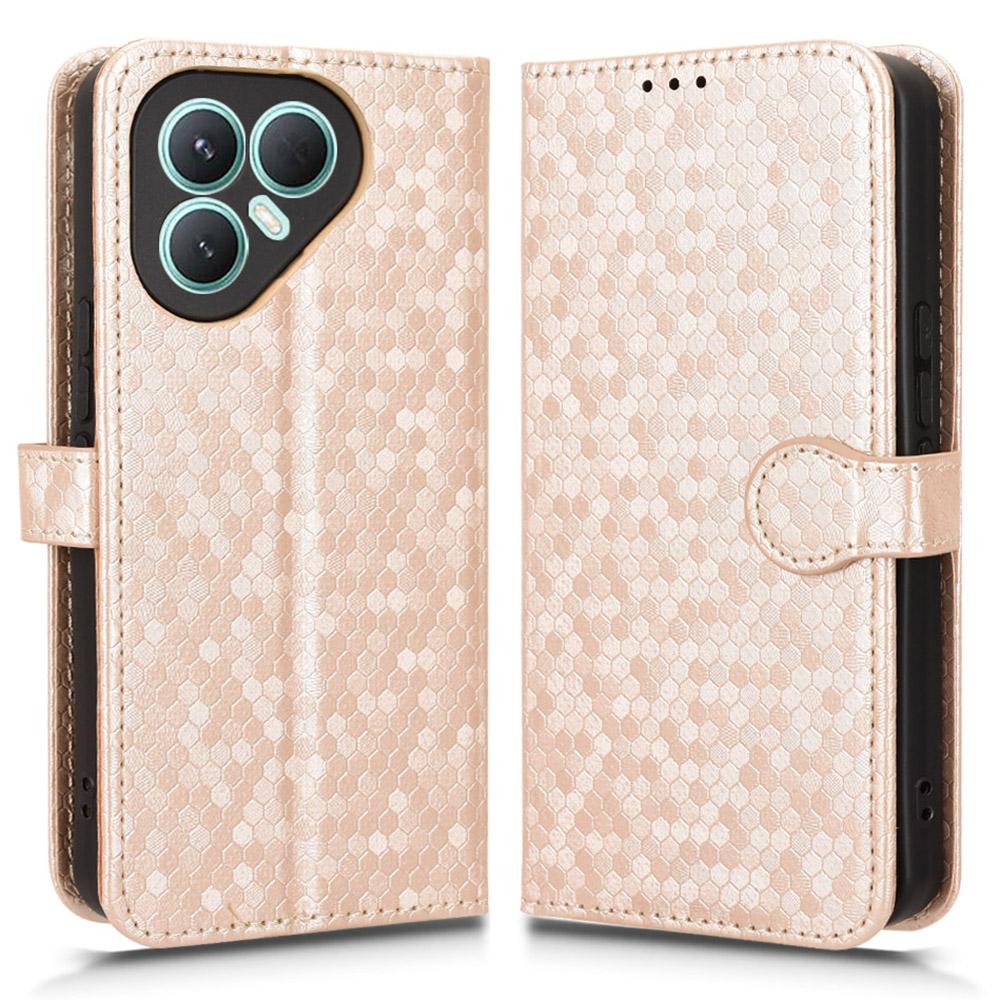 For TECNO Pova 7 Ultra 5G Wallet Case Dot Pattern Imprint PU Leather Phone Cover with Wrist Strap