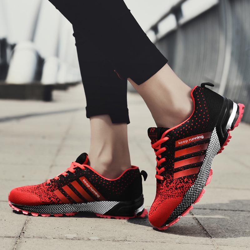 Мужская и женская ультралегкая дышащая спортивная обувь для бега, удобные кроссовки с сеткой 35-47