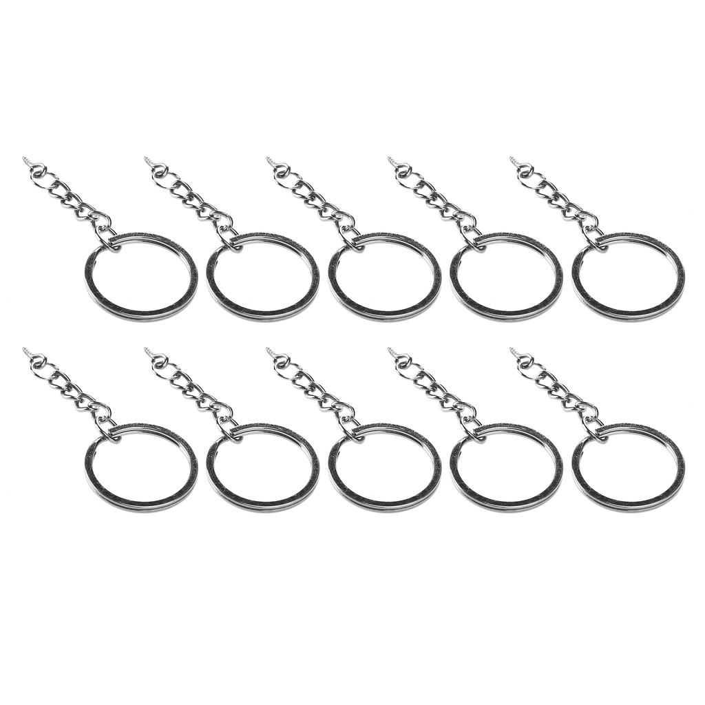 10 шт. DIY брелок с цепочкой Портативный металлический брелок Винт-петля Аксессуар для ювелирных подвесок Цвет оружейный черный
