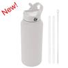 1L Sports WATER BOTTLE With Handle And Straw Stainless Steel Large Capacity Vacuum Flasks Drinkware Large Mouth GymThermos CUP