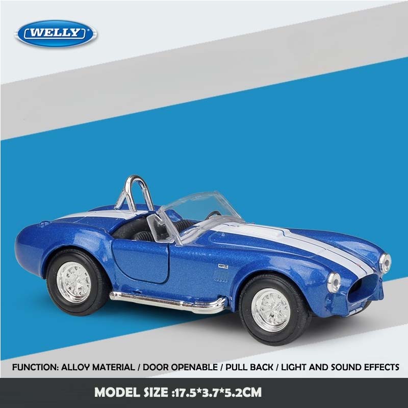 Масштаб 1/36 1965 Shelby Cobra 427 S-C Симуляция Модель автомобиля из сплава Машинка-инерционка Игрушка Детский Подарок Мальчику Миниатюрная Машинка