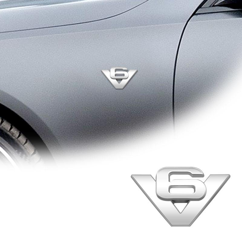 3D автомобильный стиль хром металл V6 V8 логотип крыло кузов боковая наклейка эмблема значок для универсальных автомобильных аксессуаров автомобили
